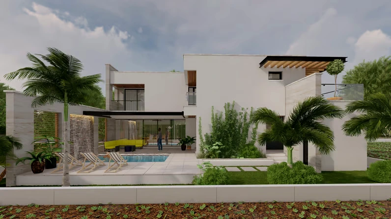 Maison contemporaine avec patio
